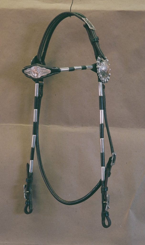 DG015 Rolled Round Browband Headstall (black)