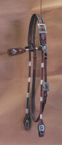 MO915 Chestnut Browband Rolled Round Headstall